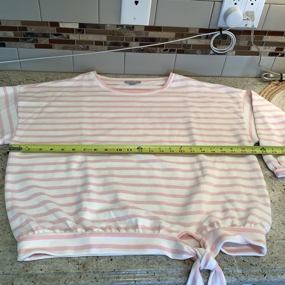 Pure Collection Pink & White Tie Front Pullover Sweatshirt Top Size 8/10 - Picture 10 of 10